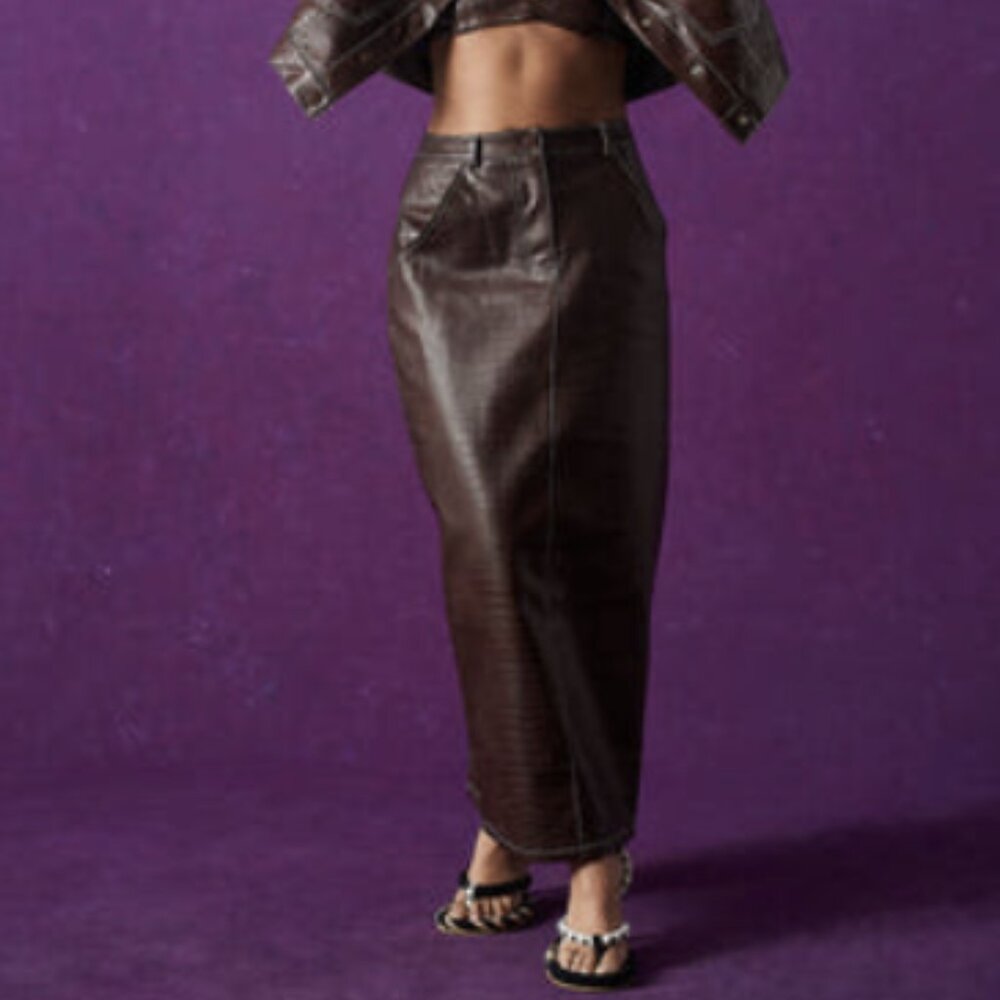 Kai Collective Women's Brown and Burgundy Skirt